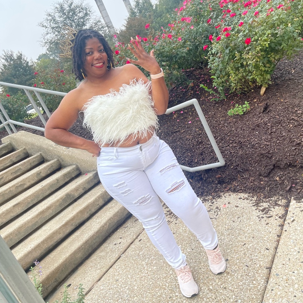 White Fuzzy Top